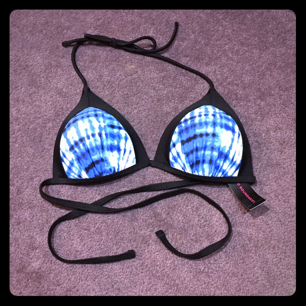 No Boundaries Blue Tie-Dye Push-Up Bikini Bra